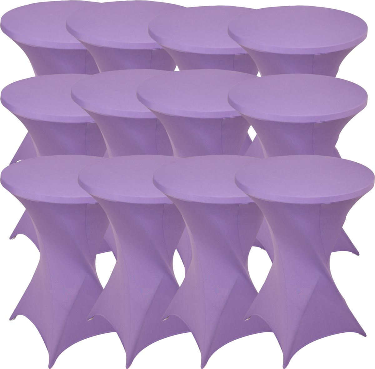 Statafelrok Lavendel x 12 – ∅80-85 x 110 cm – Statafelhoes Stretch 12 Stuks – Tafelhoezen voor Statafel Sta Tafel Hoes | Staantafelhoes - Geschikt voor Horeca Evenementen | Cocktailparty | Trouwerij